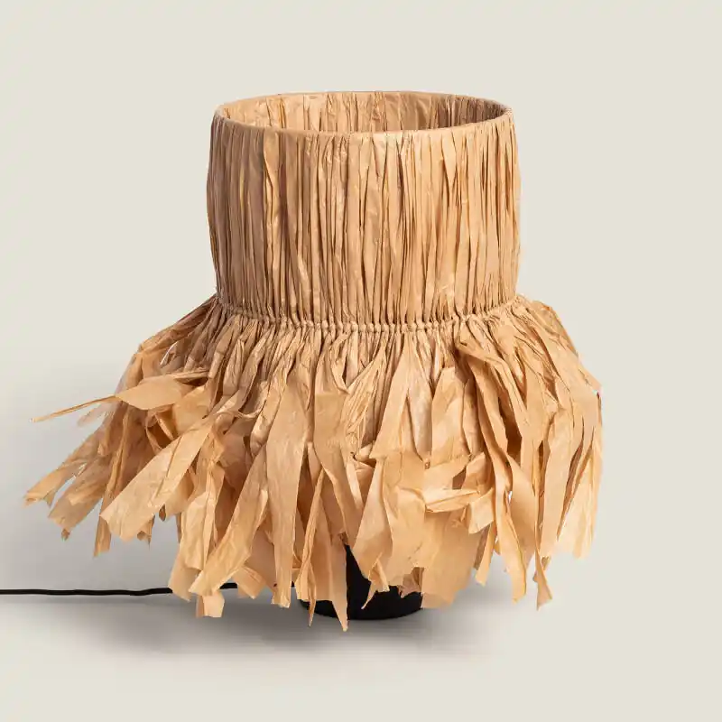 Lampe à Poser Céramique et Raphia Bajawa