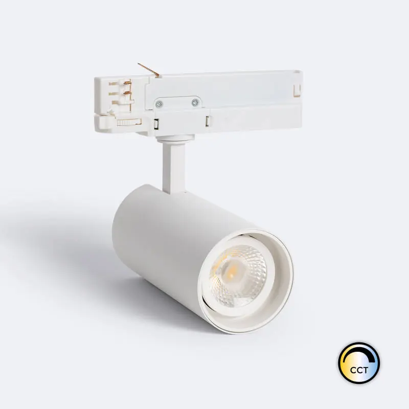 Spot LED sur Rail Triphasé 30W Fasano Dimmable CCT Sélectionnable Blanc
