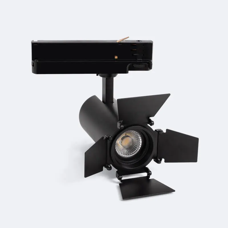 Spot LED Fasano Cinéma 20W CCT Sélectionnable pour Rail Triphasé Dimmable Noir