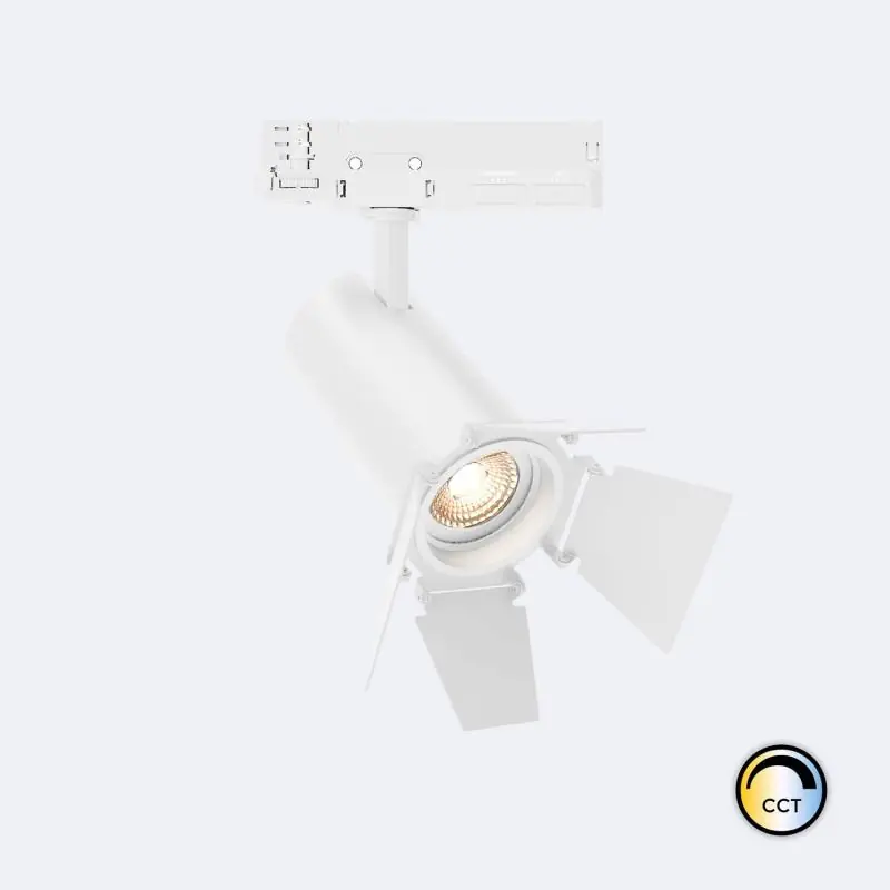 Spot LED Fasano Cinéma 20W CCT Sélectionnable pour Rail Triphasé Dimmable Blanc
