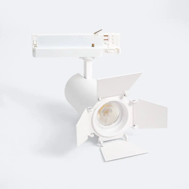 Spot LED Fasano Cinéma 30W CCT Sélectionnable pour Rail Triphasé Dimmable Blanc