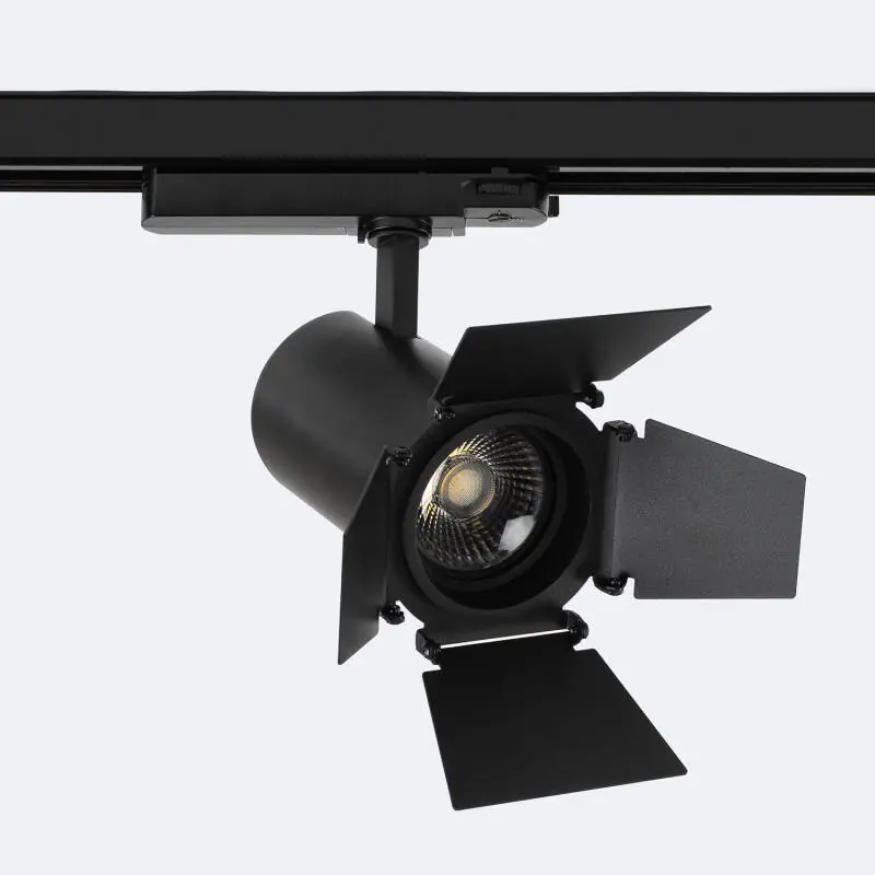 Spot LED sur Rail Triphasé 40W Fasano Cinéma Dimmable Noir