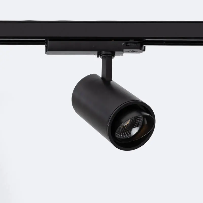 Spot LED sur Rail Triphasé 40W Dimmable Fasano Biseau Noir