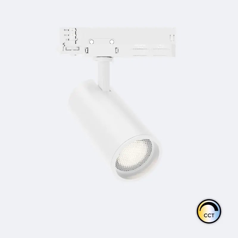 Spot LED sur Rail Triphasé 20W Fasano Dimmable CCT Sélectionnable Anti-éblouissement Blanc
