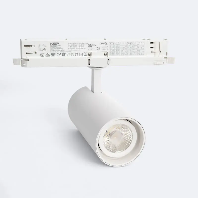 Spot LED sur Rail Triphasé 30W Fasano Dimmable DALI Blanc