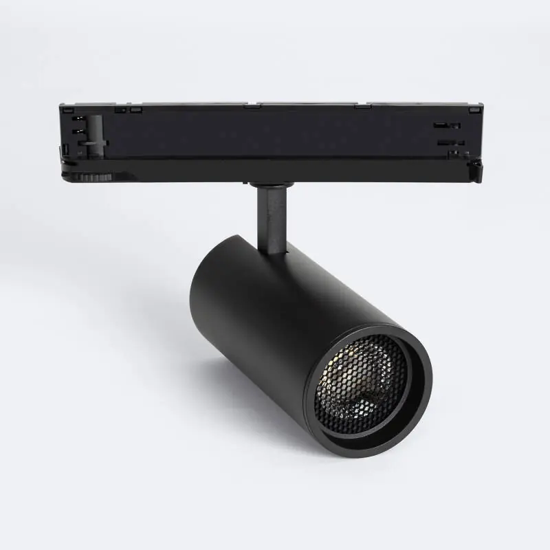 Spot LED Fasano Anti-éblouissement 30W pour Rail Triphasé CCT Sélectionnable Dimmable DALI Noir