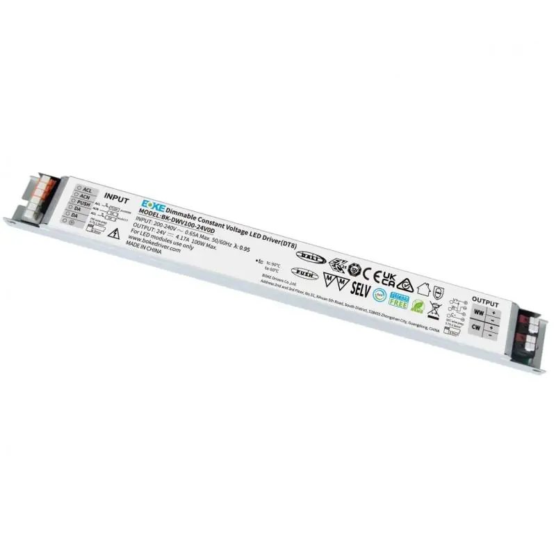 Bloc d‘Alimentation BOKE Dimmable DALI/PUSH CCT Sélectionnable 24V DC 150W 6.25A BK-DWV150
