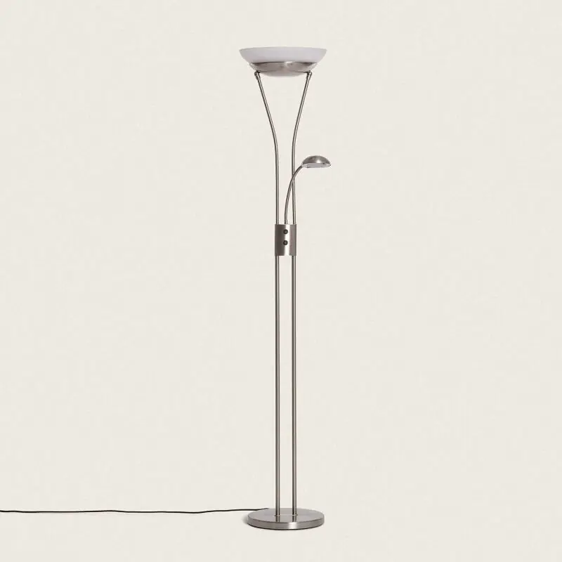 Lampadaire avec LED de Lecture Métal et Verre Ethan