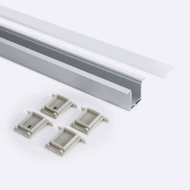 Profilé Aluminium Encastré pour Rubans LED jusqu‘à 19 mm avec Capot Continu