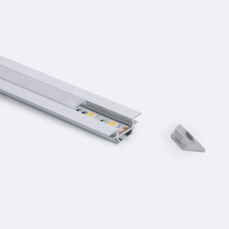 Profilé Aluminium Encastré 2 m Profilé Bas pour Rubans LED jusqu‘à 11 mm