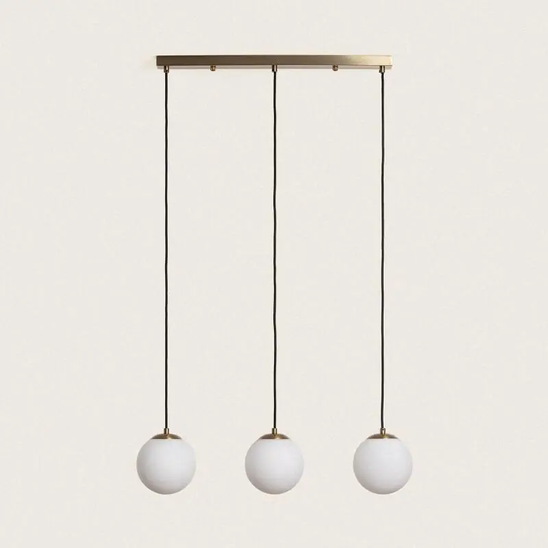 Suspension Métal et Verre Moonlight Brass 3 Spots