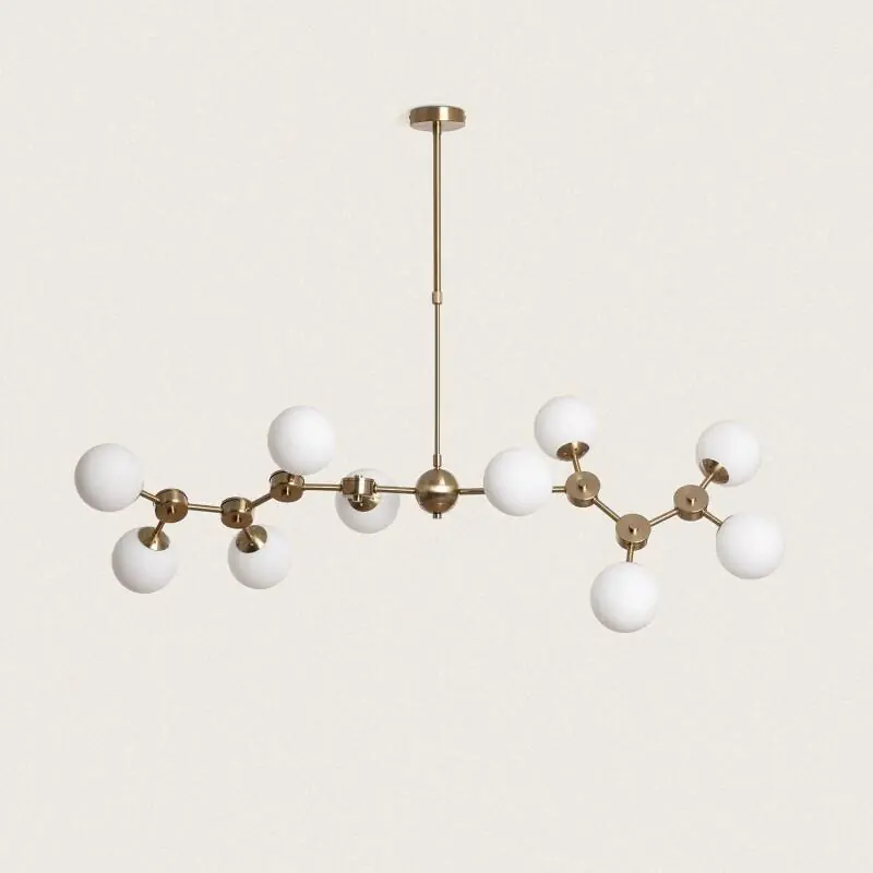 Plafonnier Métal et Verre Moonlight Brass Large 10 Spots