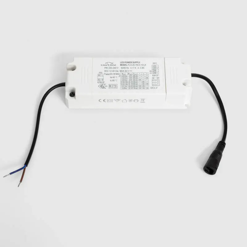 Driver EAGLERISE Dimmable 0-10V 220-240V Sortie 12-40V 400-700mA 16-20W FLS-20-700 0-10 LA