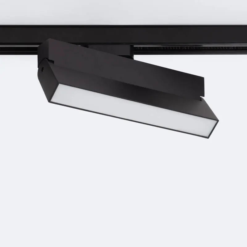 Spot Linéaire LED sur Rail Monophasé 24W CCT Sélectionnable Dimmable Elegant Noir