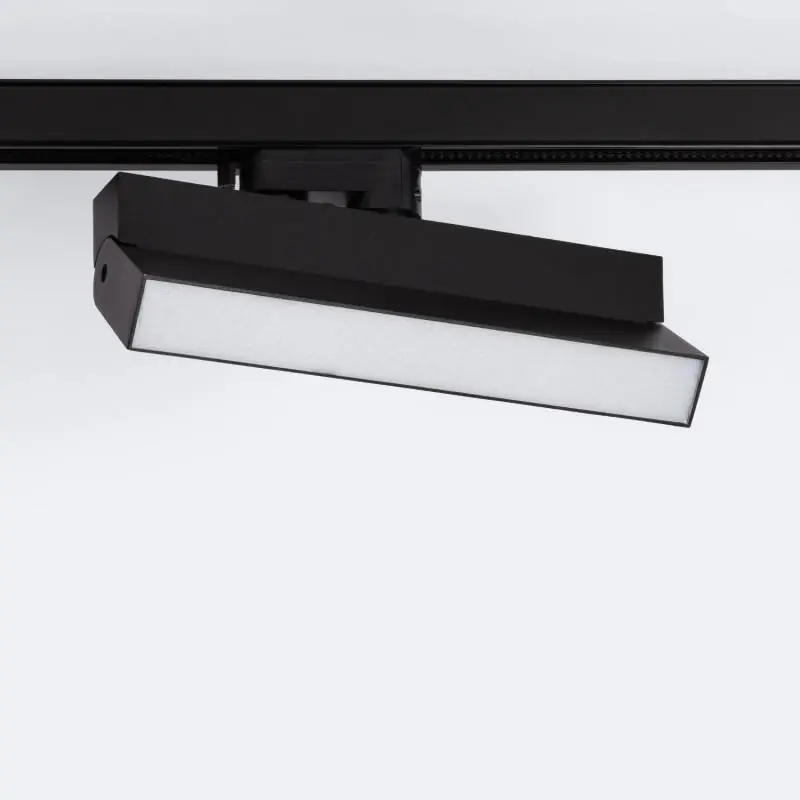 Spot Linéaire LED sur Rail Triphasé 24W CCT Sélectionnable Dimmable Elegant Noir
