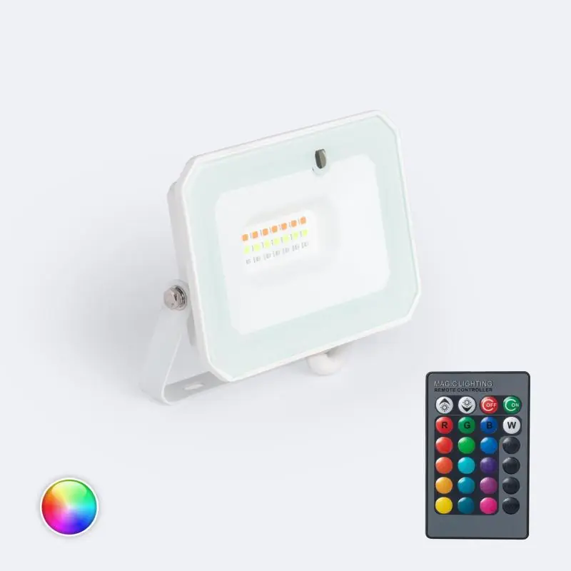 Projecteur LED 20W IP65 RGBW avec Télécommande IR