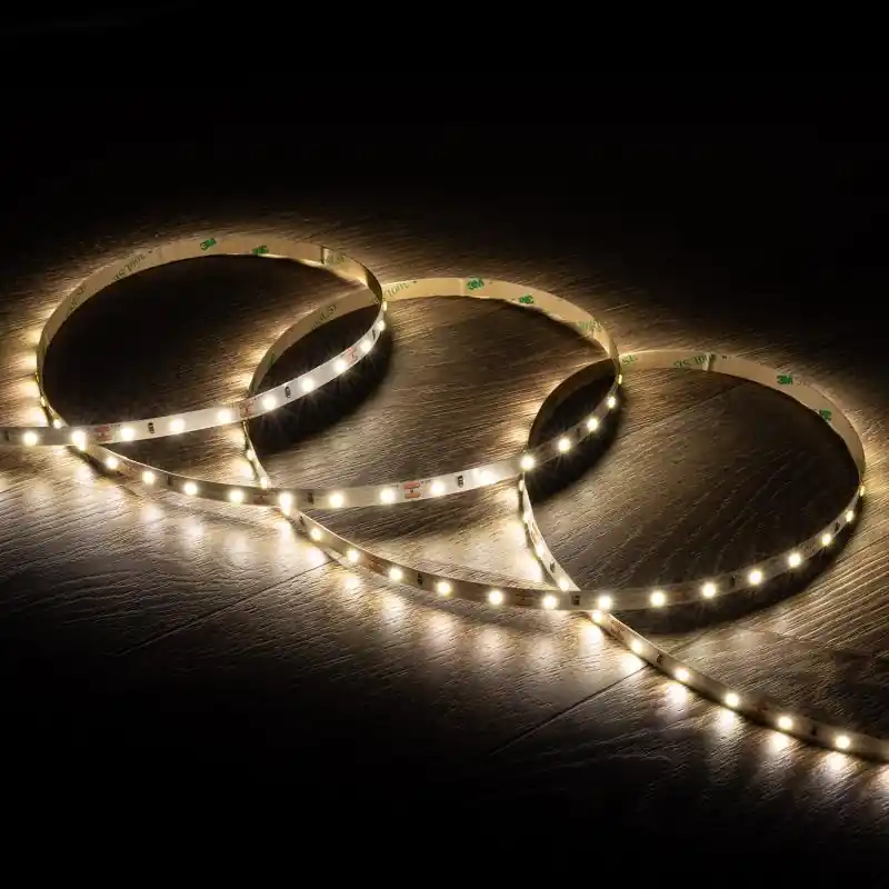 Ruban LED 12V SMD 60 LED/m 5m 5W/m 400lm/m Largeur 8mm Coupe 5cm IP20