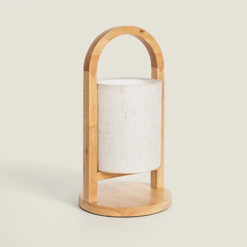 Lampe à Poser LED 1W Bois Portable avec Batterie USB Rechargeable Fragosa