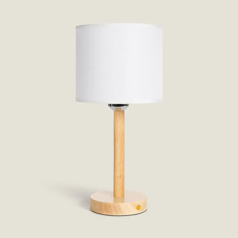 Lampe à Poser LED Bois 1W Portable avec Batterie USB Rechargeable Folgosa