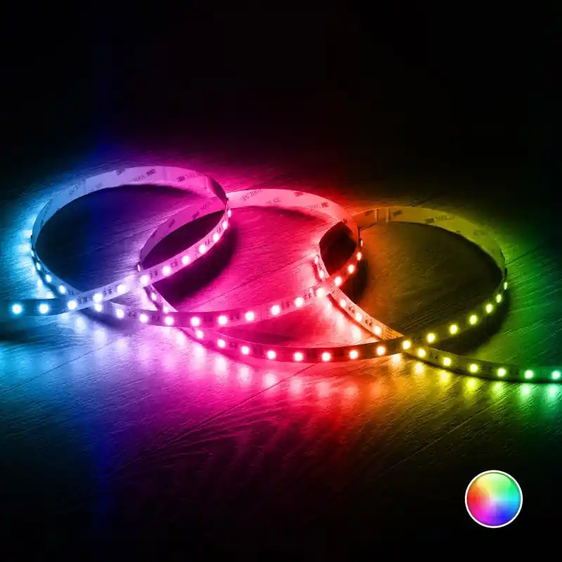 Ruban LED 12V RGBW SMD 60 LED/m 5m 10W/m Largeur 12mm Coupe 5cm IP20