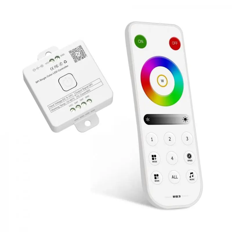 Contrôleur Variateur Ruban LED RGB+CCTIC Digital SPI 24V DC avec Télécommande
