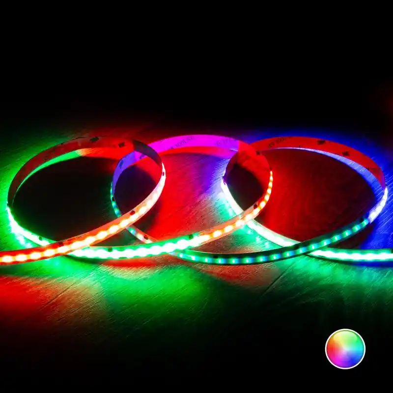 Ruban LED Digital SPI 24V RGBIC COB 360 LED/m 5m Largeur 10mm Coupe 5 cm IP20
