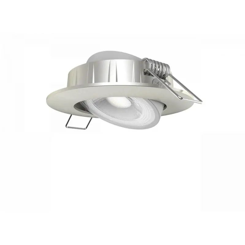 Spot Downlight LED 5W Orientable Rond Coupe Ø 68 mm Nickel Brossé