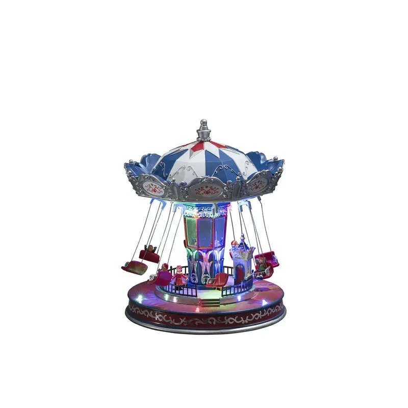 Décoration De Noël Mécanique Avec Carrousel 27cm