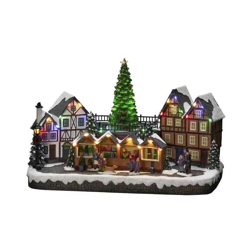 Décoration De Noël Mécanique Avec Marché De Noël 24cm