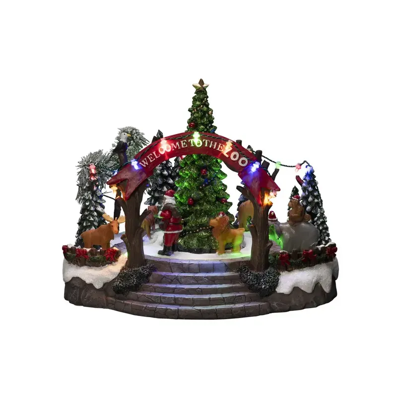 Décoration De Noël Mécanique Avec Zoo 20cm