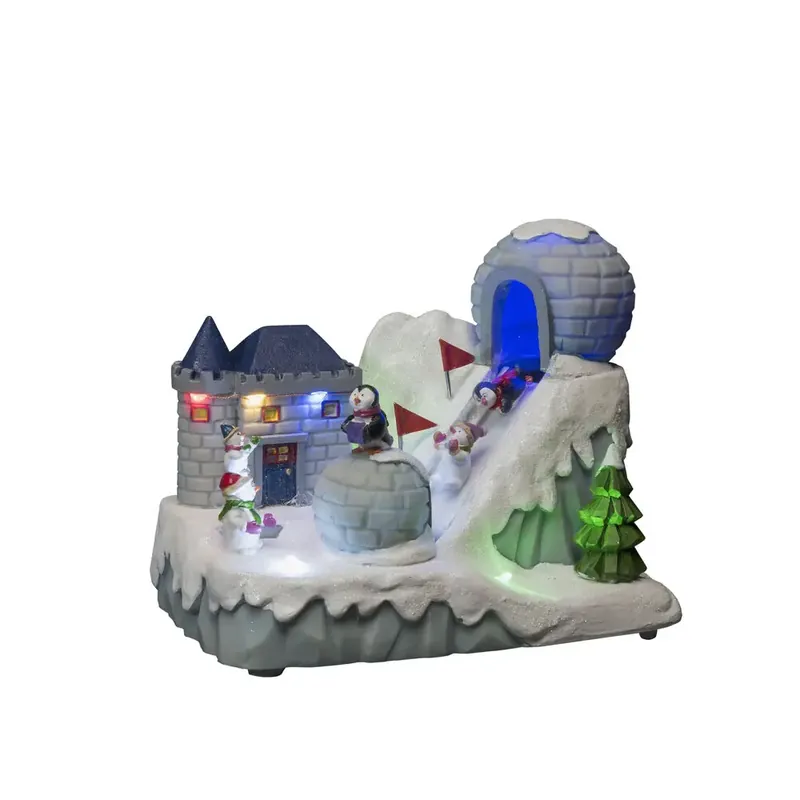 Décoration De Noël Mécanique Avec Piste De Ski