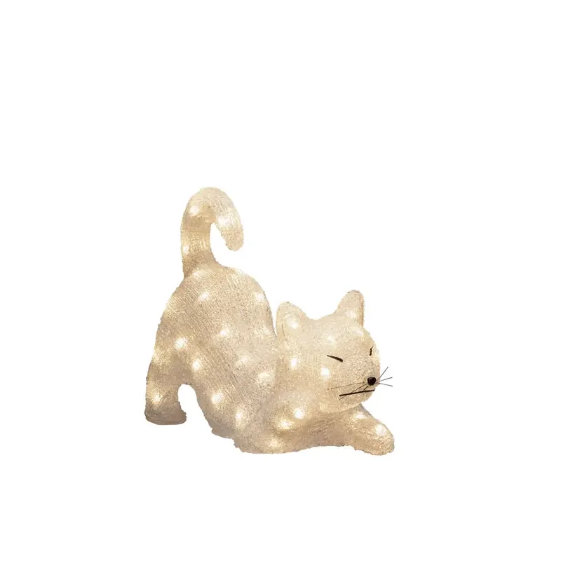 Chat Allongé En Acrylique