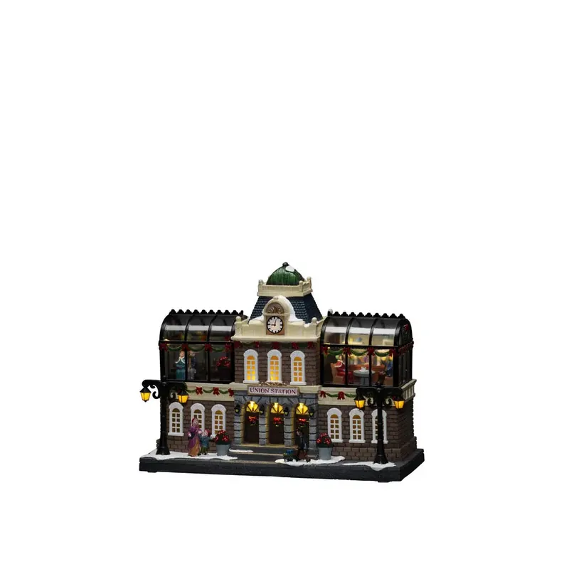 Décoration De Noël Mécanique Avec Gare 25cm