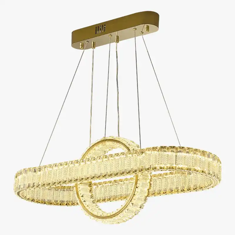 Lustre moderne en cristal à LED style vintage pour villa chic