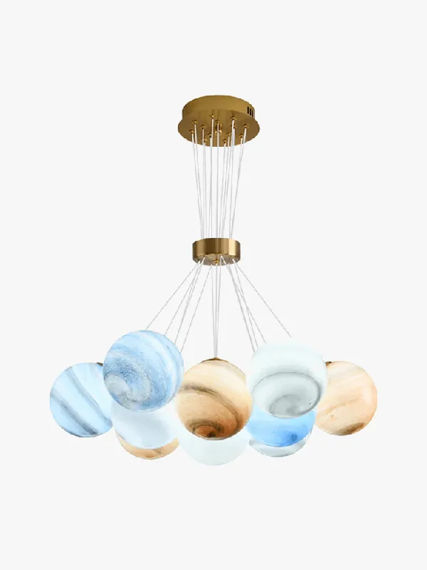 Lustre Sphérique Planète LED Moderne Réglable en Hauteur - Idéal pour la Décoration