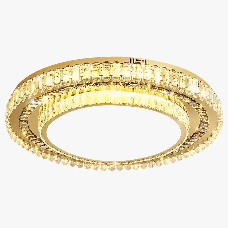 Lustre de Luxe Rond en Verre de Cristal LED Moderne - Collection Éclat Glamour
