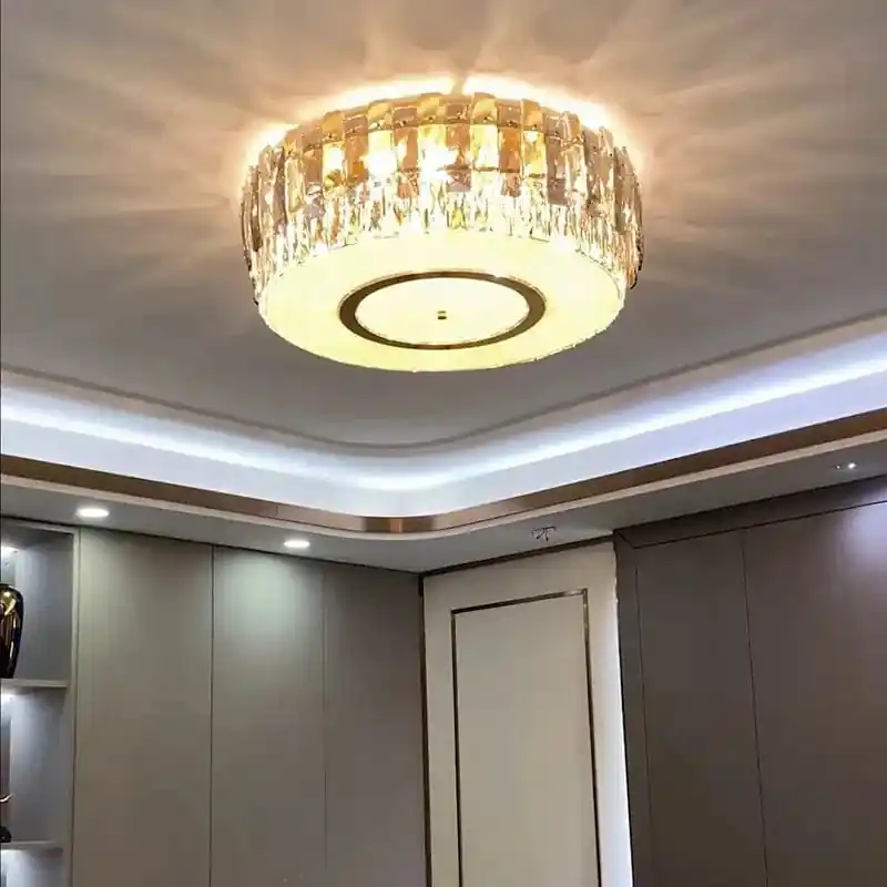 Plafonnier LED en verre de cristal - Intensité réglable - Décoration moderne