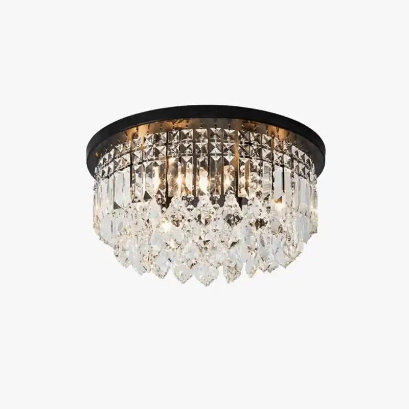 Lustre LED Dimmable en Cristal Style Américain de Luxe