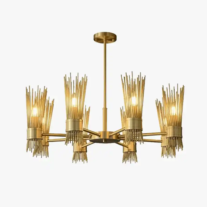 Lustre en Cuivre Lumineux LED pour une Décoration Maison Créative