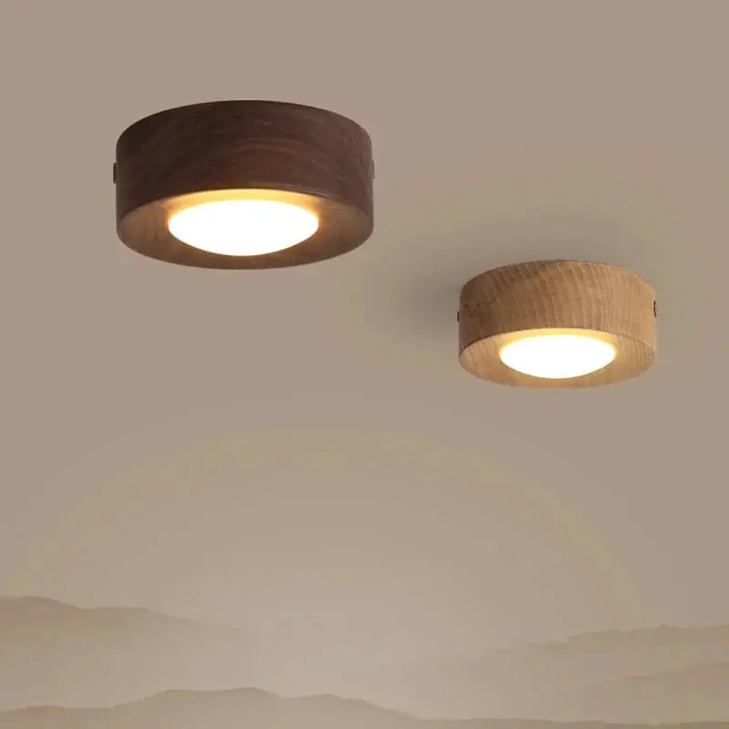 Plafonniers Premium en Noyer et Frêne avec LED pour Éclairage Intérieur