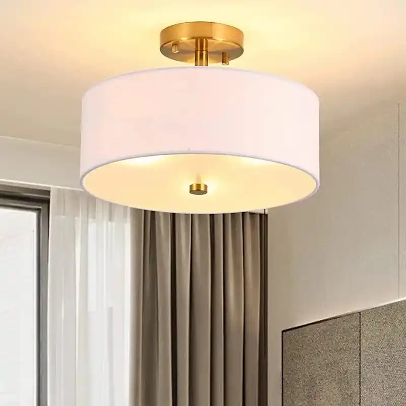 Lustre Américain Simple en Tissu Circulaire