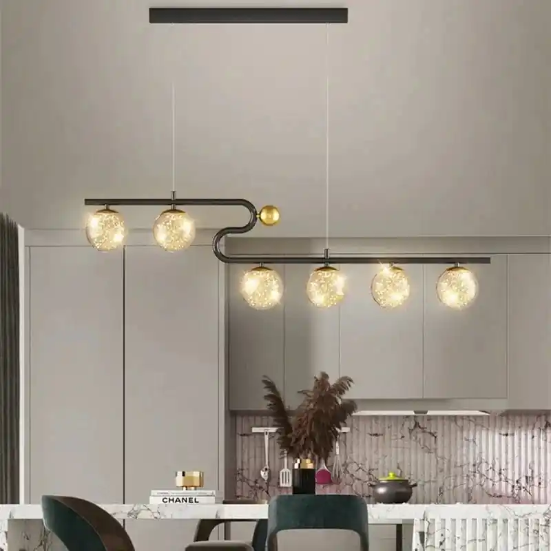 Suspension en verre moderne en forme de boule décorative