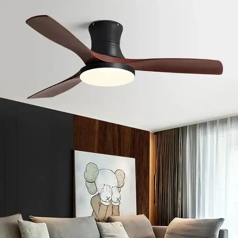 Ventilateur de plafond élégant avec lumière LED et contrôle électrique