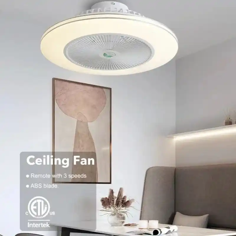 Ventilateur de plafond LED modern avec télécommande et lustre - Édition Luxe