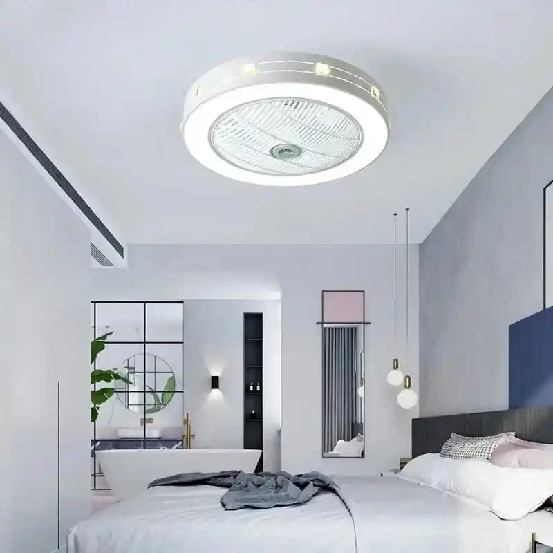 Ventilateur de plafond moderne avec éclairage LED et télécommande intégrée