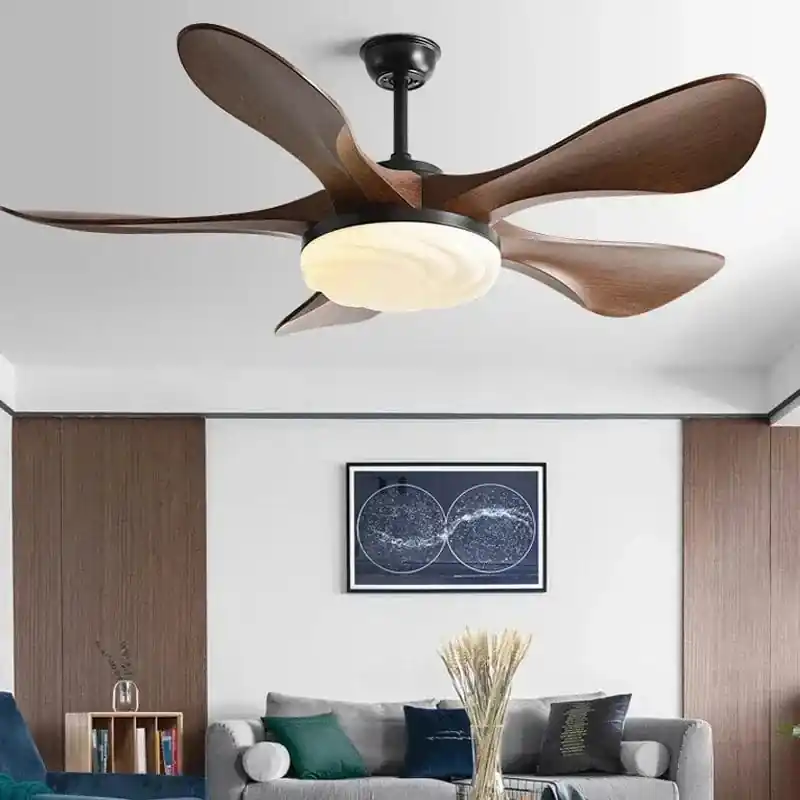 Ventilateur de plafond moderne LED silencieux pour salon et restaurant