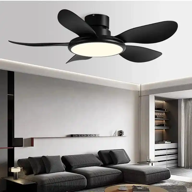Ventilateur de plafond LED avec télécommande, design minimaliste