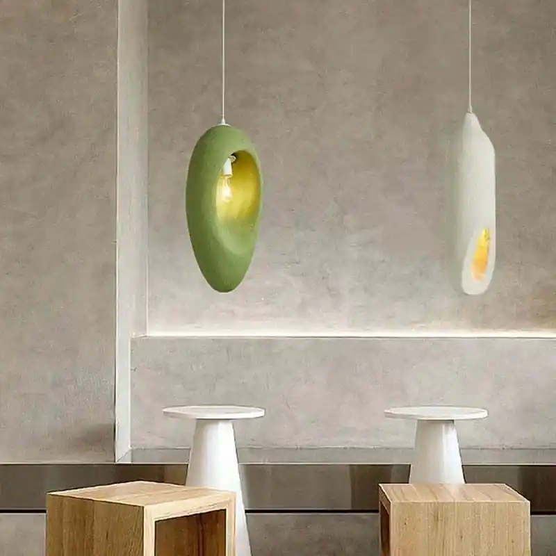 Lustre Nordique Rétro Minimaliste Wabi Sabi avec LED - Luminaire Décoratif