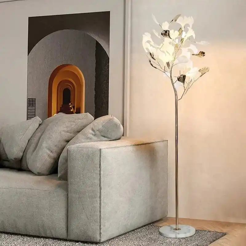 Lampadaire moderne nordique LED Ginkgo Flower