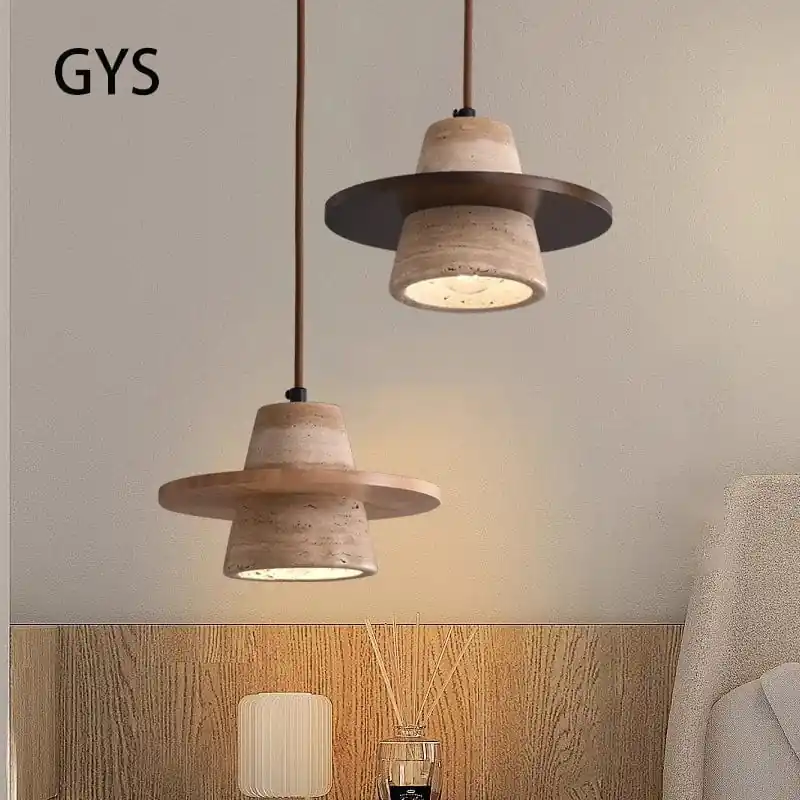 Lustre en pierre LED style rétro médiéval - Petit Détail